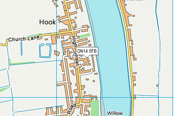 DN14 5FB map - OS VectorMap District (Ordnance Survey)