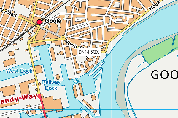 Goole Leisure Centre map (DN14 5QX) - OS VectorMap District (Ordnance Survey)