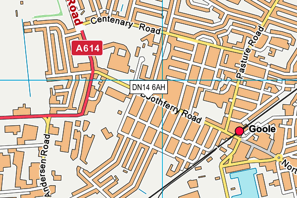 DN14 6AH map - OS VectorMap District (Ordnance Survey)