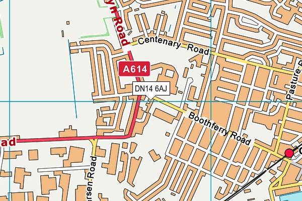 DN14 6AJ map - OS VectorMap District (Ordnance Survey)