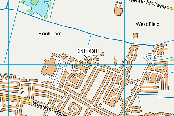 DN14 6BH map - OS VectorMap District (Ordnance Survey)