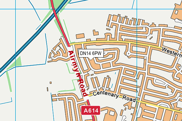 DN14 6PW map - OS VectorMap District (Ordnance Survey)