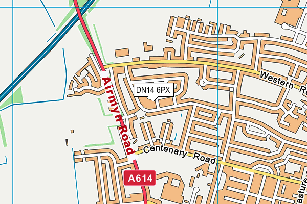 DN14 6PX map - OS VectorMap District (Ordnance Survey)