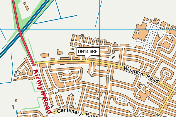 DN14 6RE map - OS VectorMap District (Ordnance Survey)