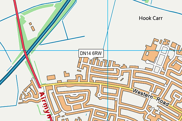 DN14 6RW map - OS VectorMap District (Ordnance Survey)