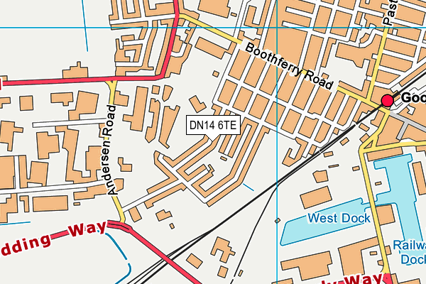 DN14 6TE map - OS VectorMap District (Ordnance Survey)