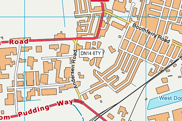 DN14 6TY map - OS VectorMap District (Ordnance Survey)