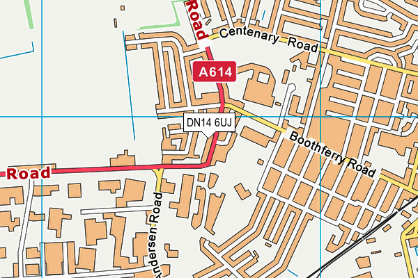 DN14 6UJ map - OS VectorMap District (Ordnance Survey)