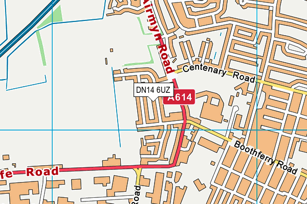 DN14 6UZ map - OS VectorMap District (Ordnance Survey)