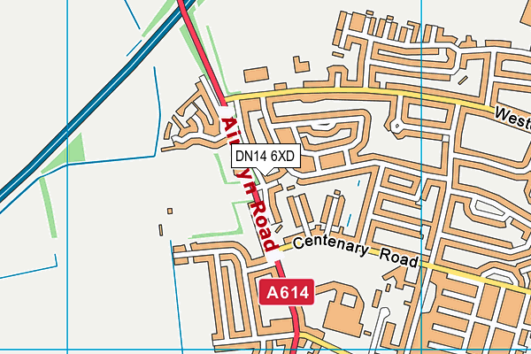 DN14 6XD map - OS VectorMap District (Ordnance Survey)
