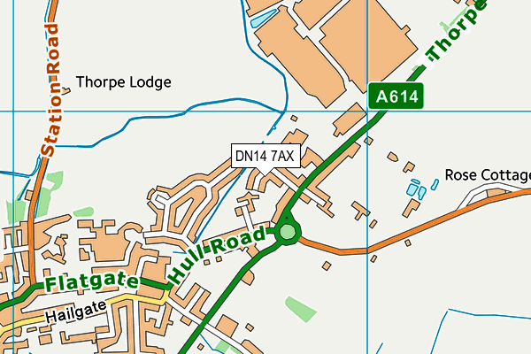 DN14 7AX map - OS VectorMap District (Ordnance Survey)