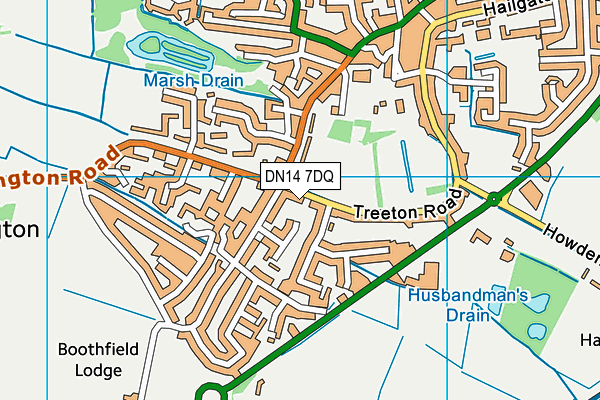 DN14 7DQ map - OS VectorMap District (Ordnance Survey)