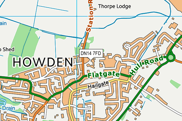 Howden Field map (DN14 7FD) - OS VectorMap District (Ordnance Survey)
