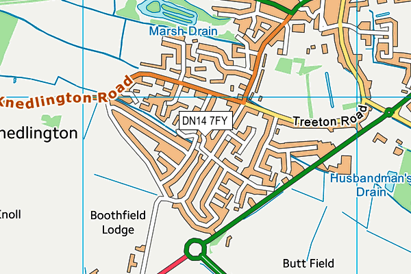 DN14 7FY map - OS VectorMap District (Ordnance Survey)