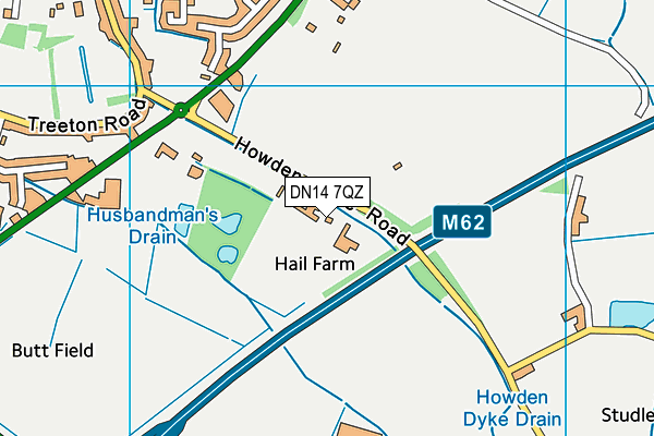 DN14 7QZ map - OS VectorMap District (Ordnance Survey)