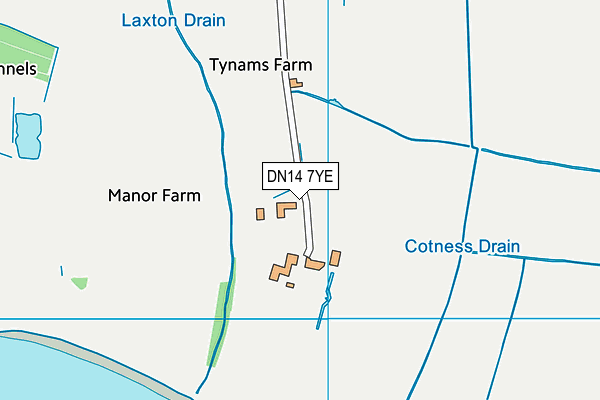 DN14 7YE map - OS VectorMap District (Ordnance Survey)