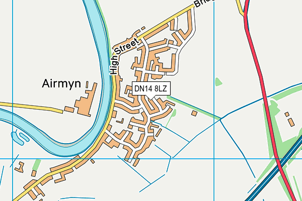 DN14 8LZ map - OS VectorMap District (Ordnance Survey)