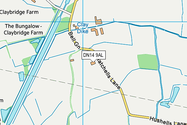 DN14 9AL map - OS VectorMap District (Ordnance Survey)