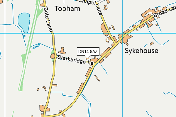 DN14 9AZ map - OS VectorMap District (Ordnance Survey)