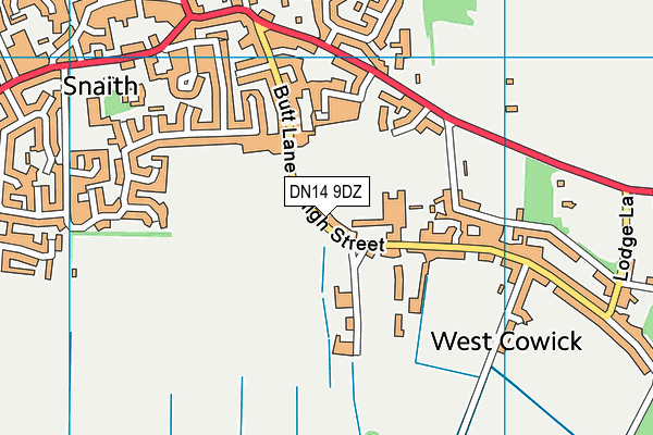 DN14 9DZ map - OS VectorMap District (Ordnance Survey)