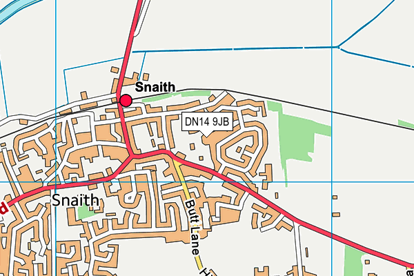 DN14 9JB map - OS VectorMap District (Ordnance Survey)