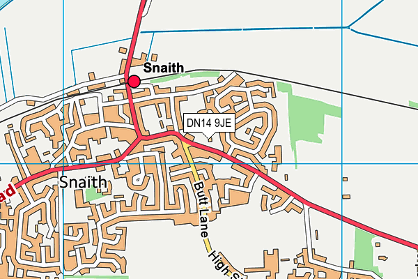 DN14 9JE map - OS VectorMap District (Ordnance Survey)