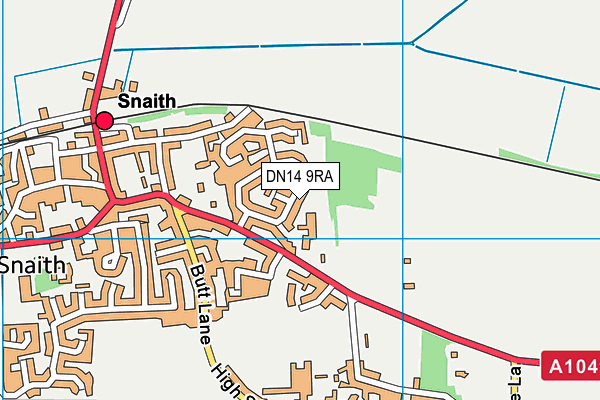 DN14 9RA map - OS VectorMap District (Ordnance Survey)