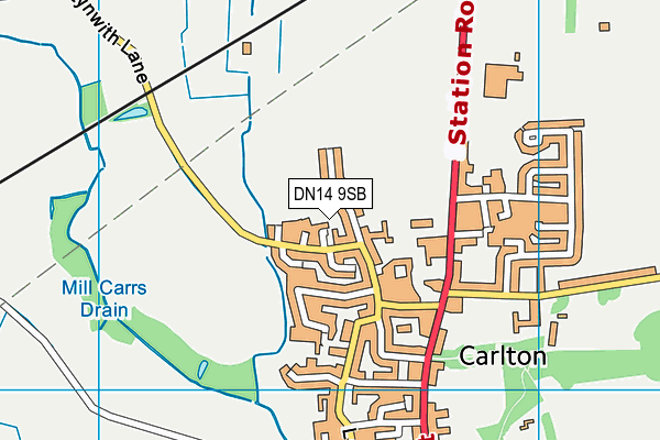 DN14 9SB map - OS VectorMap District (Ordnance Survey)