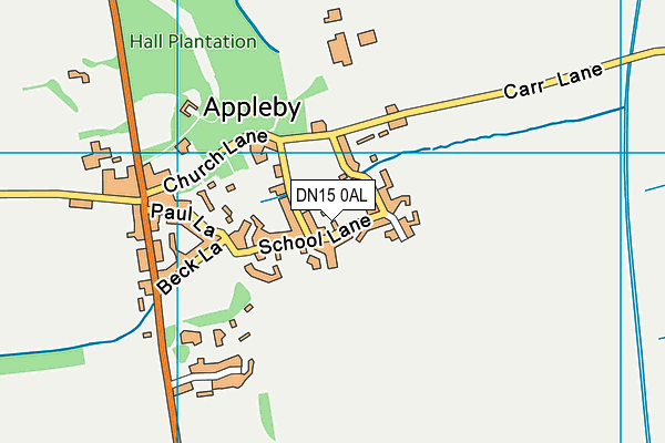 DN15 0AL map - OS VectorMap District (Ordnance Survey)
