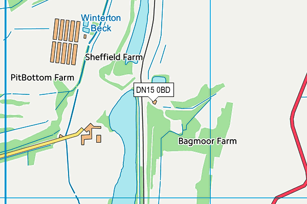 DN15 0BD map - OS VectorMap District (Ordnance Survey)