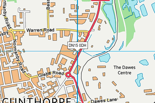 DN15 0DH map - OS VectorMap District (Ordnance Survey)