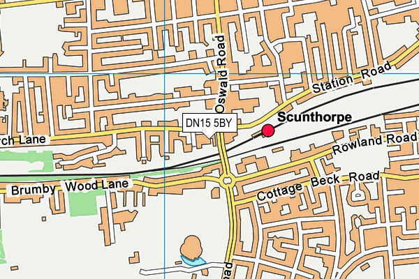 DN15 5BY map - OS VectorMap District (Ordnance Survey)