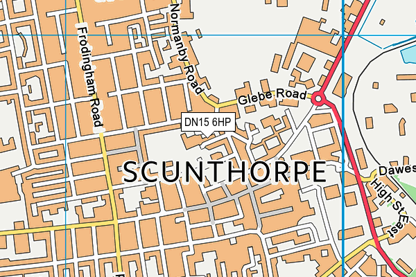 Scunthorpe CofE Primary School map (DN15 6HP) - OS VectorMap District (Ordnance Survey)