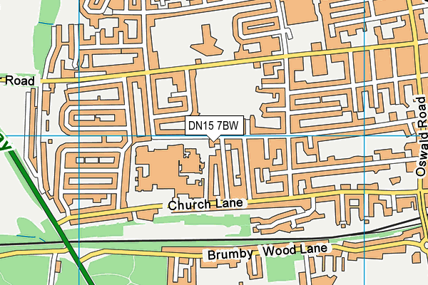 DN15 7BW map - OS VectorMap District (Ordnance Survey)