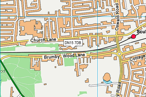 DN15 7DB map - OS VectorMap District (Ordnance Survey)