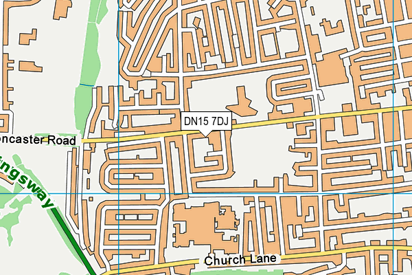 DN15 7DJ map - OS VectorMap District (Ordnance Survey)