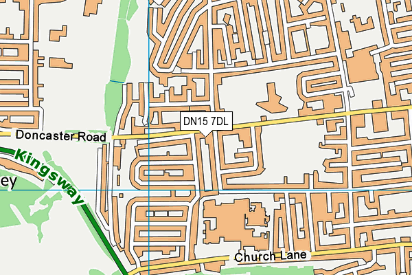 DN15 7DL map - OS VectorMap District (Ordnance Survey)