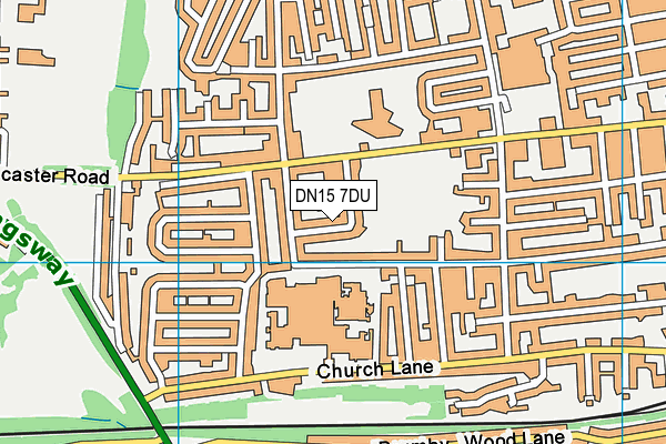 DN15 7DU map - OS VectorMap District (Ordnance Survey)
