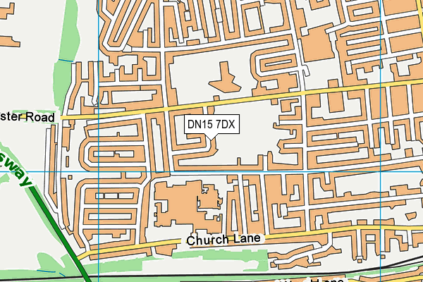 DN15 7DX map - OS VectorMap District (Ordnance Survey)