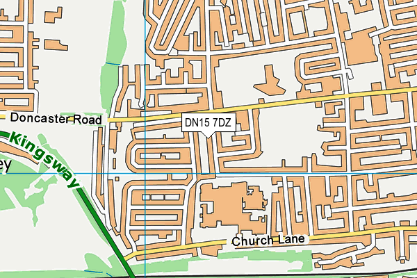 DN15 7DZ map - OS VectorMap District (Ordnance Survey)