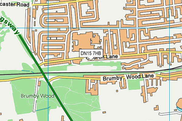 DN15 7HB map - OS VectorMap District (Ordnance Survey)