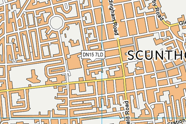 DN15 7LD map - OS VectorMap District (Ordnance Survey)