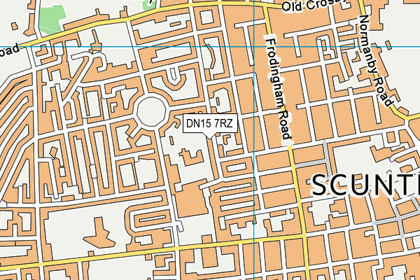 DN15 7RZ map - OS VectorMap District (Ordnance Survey)