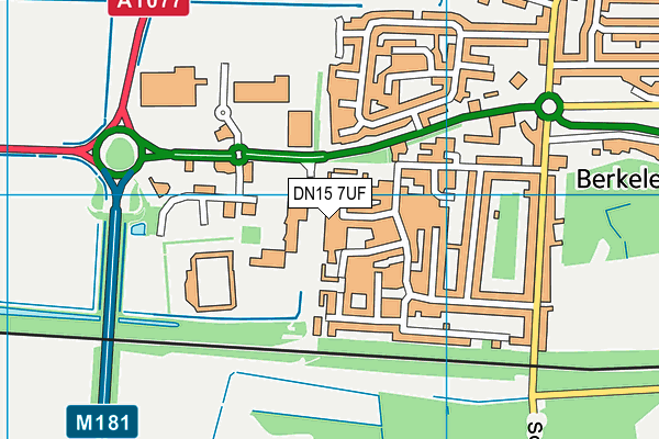 DN15 7UF map - OS VectorMap District (Ordnance Survey)