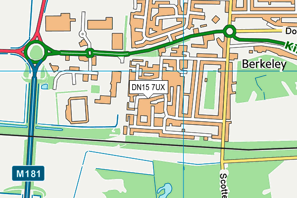 DN15 7UX map - OS VectorMap District (Ordnance Survey)