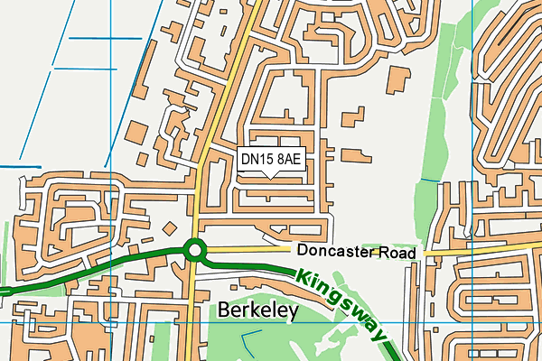 DN15 8AE map - OS VectorMap District (Ordnance Survey)