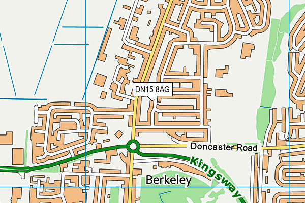 DN15 8AG map - OS VectorMap District (Ordnance Survey)