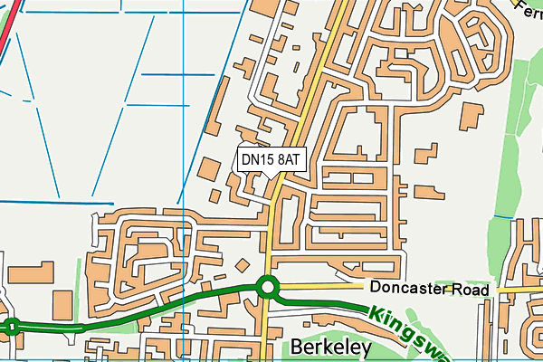 DN15 8AT map - OS VectorMap District (Ordnance Survey)
