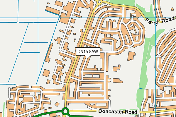 DN15 8AW map - OS VectorMap District (Ordnance Survey)