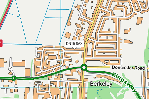 DN15 8AX map - OS VectorMap District (Ordnance Survey)